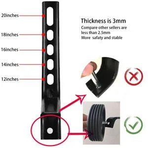 Mehome Bicycle Training Wheels Stronger Version Replacement Heavy Duty Rear with Stabilizers Mounted Kit for Children Kids Suitable for 12/14/ 16/18/ 20 inch (Black) - Anti-slip Design