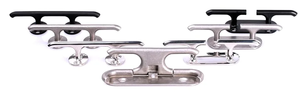Mxeol Boat Cleat Dock Marine 6 Inch Open Base Stainless Steel W/Eagle Handle Design Washed Stainless Steel, 2PCS - marine cleats