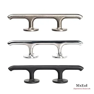 Mxeol Boat Cleat Dock Marine 6 Inch Open Base Stainless Steel W/Eagle Handle Design Washed Stainless Steel, 2PCS - open base cleat