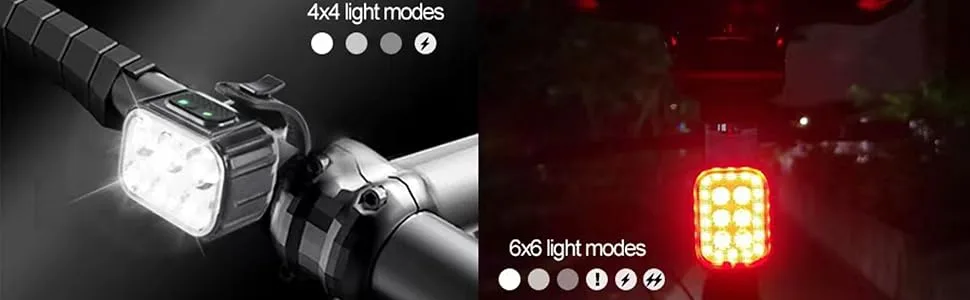 Bright LED Bike Headlight for Night Riding, USB Rechargeable Bicycle Light Bicycle, Headlight and Taillight Combo-Newlight66 - BIKE LIGHT