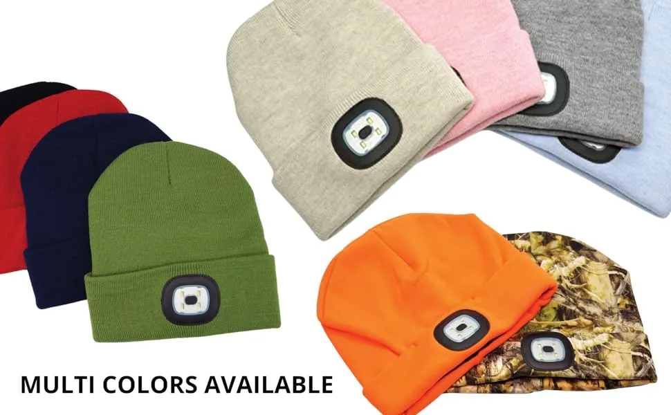 Night Scout Rechargeable LED Beanie One Size Blue - LED BEANIE