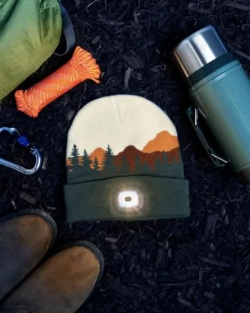 Night Scout Rechargeable LED Beanie One Size Blue - night scope