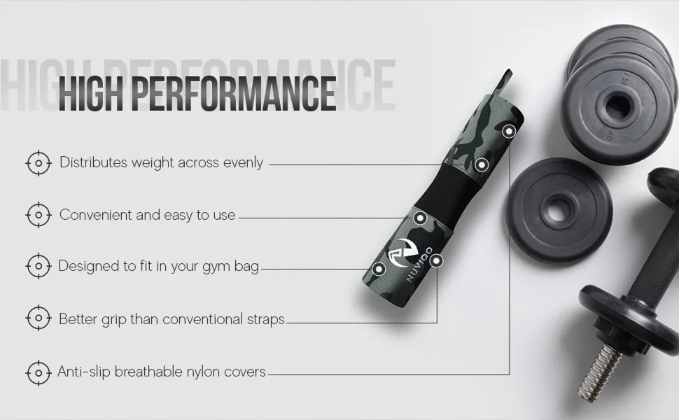 Barbell Squat Pad with Thick Foam and Nylon Padding - Neck & Shoulder Protective Pad Provides Support for Squats, Lunges & Hip Thrusts - Fits Olympic Standard Weightlifting Bar Green - high performance