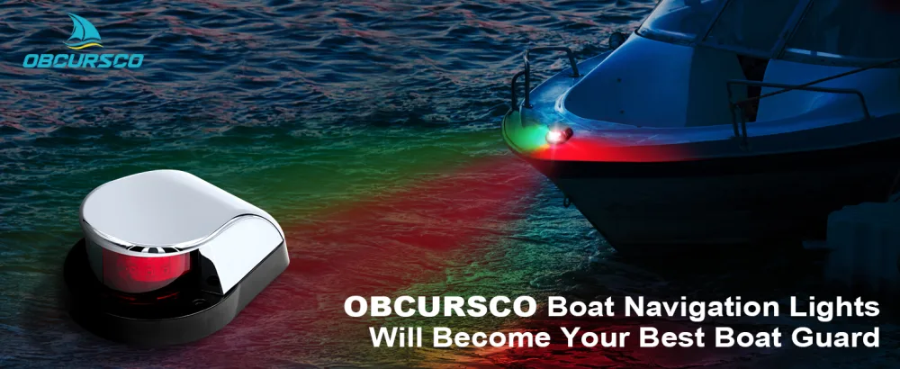 Obcursco Boat Navigation Lights, Marine LED Navigation Light, Boat LED Bow Light. Ideal for Pontoon, Skiff, and Small Boat - boat navigation lights