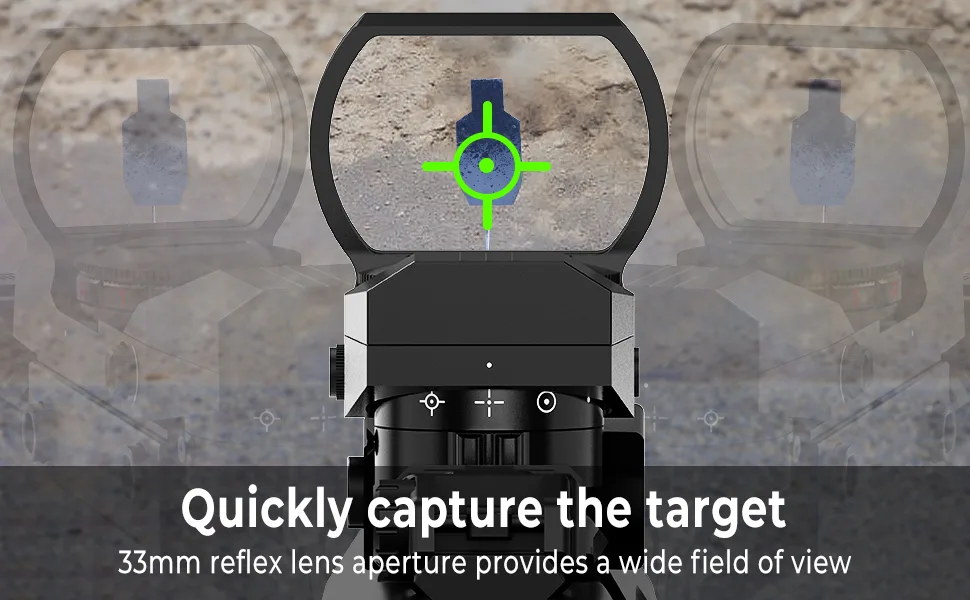 Reflex Sight, Ohuhu Red Green Dot Gun Sight Scope Reflex Sight Holographic Sight Airsoft Sight with 4 Adjustable Reticle Patterns 20mm Rail Black - red dot