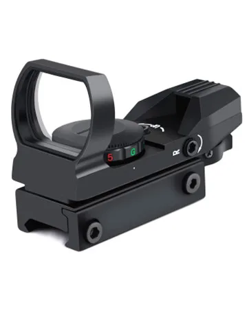 Reflex Sight, Ohuhu Red Green Dot Gun Sight Scope Reflex Sight Holographic Sight Airsoft Sight with 4 Adjustable Reticle Patterns 20mm Rail Black - red dot sight