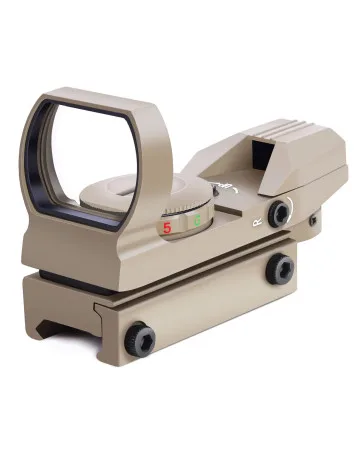 Reflex Sight, Ohuhu Red Green Dot Gun Sight Scope Reflex Sight Holographic Sight Airsoft Sight with 4 Adjustable Reticle Patterns 20mm Rail Black - red dot sight