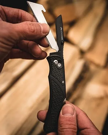 Outdoor Edge Chowlite - Mealtime Multitool with Folding/Locking Fork, Spoon, Bottle Opener, Can Opener and Screwdriver - 100% Stainless Steel - Perfect for Camping, Hiking, Backpacking and Hunting Chow Lite - RazorWork Blade Change