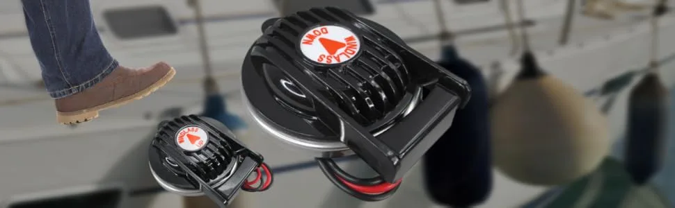Pactrade Marine Boat Anchor Windlass Winch Foot Compact Switch Black 2 pcs Up & Down 12/24v 5A - product information 3