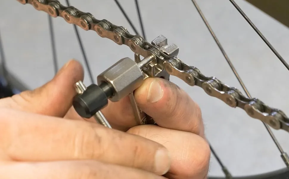 Park Tool CT-5 Mini Chain Brute Chain Tool - Park Tool CT-4.3 Bicycle Chain Tool in use