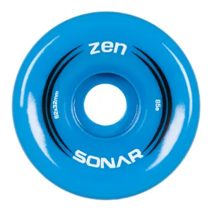 Riedell Sonar Wheels - Zen - Quad Roller Skate Wheels - 4 Pack of 32mm x 62mm 85A Wheels Blue - skates rollerskates outdoor roller rollar patines adult toddler girls womens quad roll outside
