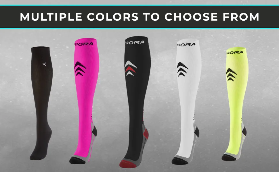 Rymora Compression Socks for Women & Men Circulation - Running, Work, Pregnancy Black (Lightweight) Medium - multiple colors to choose from
