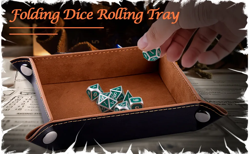 SIQUK 6 Pieces Dice Tray Velvet Folding Square Holder for Dice Games Like RPG, DND, and Other Table Games, 6 Colors - Folding dice rolling tray
