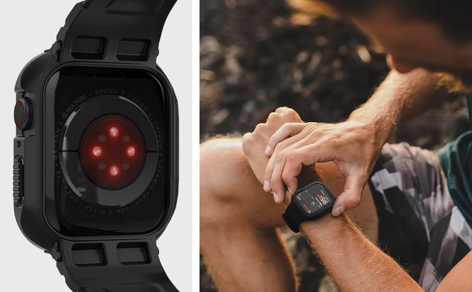 Spigen Rugged Armor Pro Compatible with Apple Watch Case with Band Series 8/7 (45mm) and Series SE2/6/SE/5/4 (44mm) - Black - product information 7