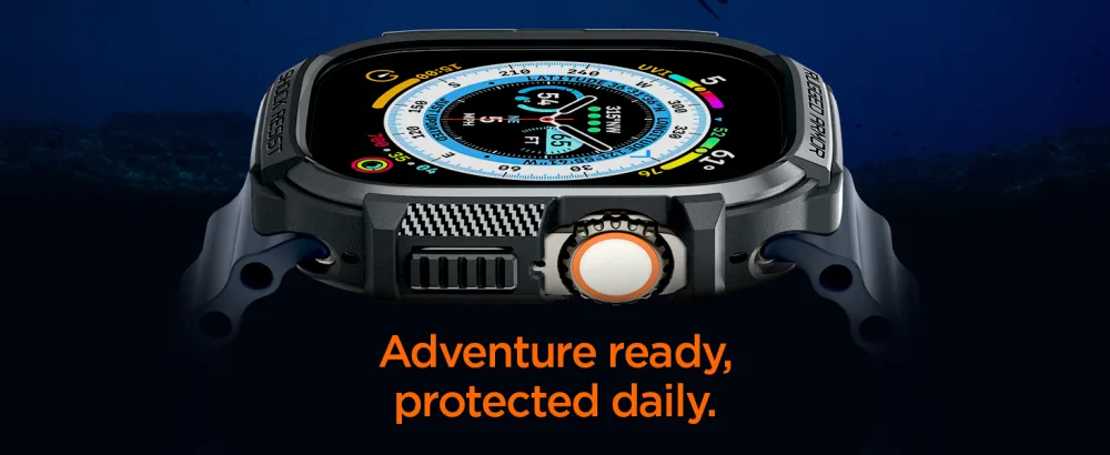 Spigen Rugged Armor Designed for Apple Watch Ultra Case Durable TPU Case for Apple Watch Ultra 49mm Case - Black - product information 3