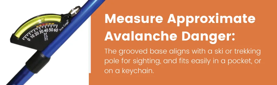 Sun Company AvaGage - Avalanche Danger Indicator | Skiing and Snowboarding Slope Meter | Trail Inclinometer - Avalanche Slope Meter avagage