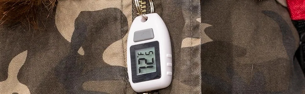 Sun Company Digital Zipogage - Compact Zipperpull Digital Thermometer | for Skiing, Snowboarding, Cold-Weather Camping, Snowshoeing, or Any Outdoor Activity - Lifestyle