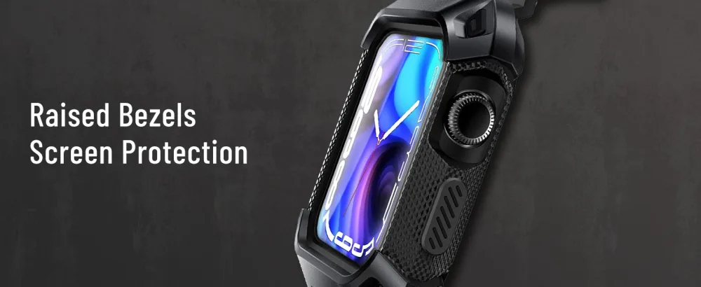 SUPCASE Unicorn Beetle Pro Designed for Apple Watch Series 8/7/6/SE/5/4 45/44mm, Rugged Protective Case with Strap Bands (Black) - product information 3