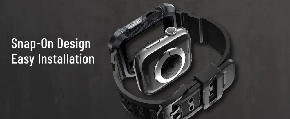 SUPCASE Unicorn Beetle Pro Designed for Apple Watch Series 8/7/6/SE/5/4 45/44mm, Rugged Protective Case with Strap Bands (Black) - product information 5