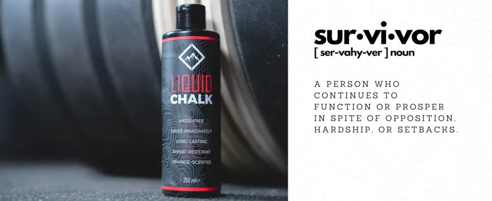SURVIVOR Liquid Chalk  Liquid Grip for Rock Climbing, Weight Lifting, Bouldering, Gymnastics & More - Improves Grip During Workout Training Using Climbing Holds, Bars, & More 250ml Liquid Chalk - weightlifting liquid chalk by Survivor