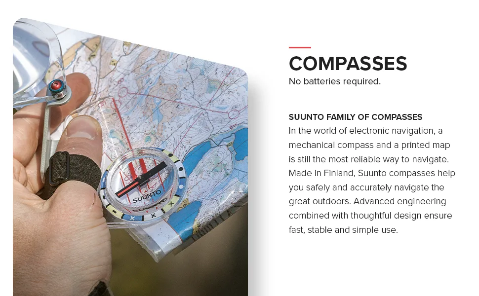 SUUNTO Clipper Compass, Micro Compass Attaches to Strap, Sleeve or Map Edge Nh Compass - Suunto Compass