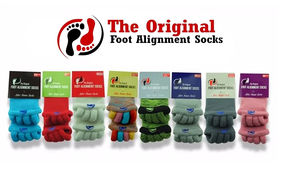 Original Foot Alignment Socks Blue (Womens 7-9/Mens 5-8) Happy Feet (Medium) Blue Medium - The original Foot Alignment Socks