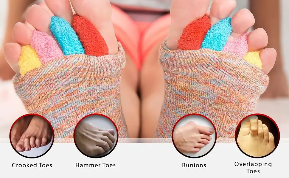 Original Foot Alignment Socks Blue (Womens 7-9/Mens 5-8) Happy Feet (Medium) Blue Medium - the original foot alignment socks