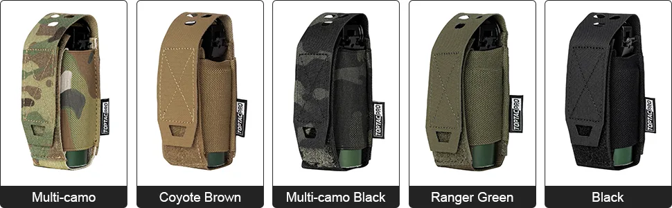 TOPTACPRO Molle Flashlight Holder Magazine Pouch Tactical Pouches Flashbang Pouch Portable Multiuse Tool Pouches for Duty Belt Vest Backpack 500D Cordura Nylon A:Multicam - Molle Flashlight Holder