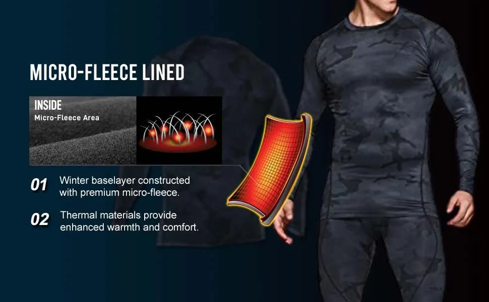 TSLA 1 or 2 Pack Men's Thermal Long Sleeve Compression Shirts, Athletic Base Layer Top, Winter Gear Running T-Shirt Heatlock Round Neck Black Medium - YUD_A+ copy
