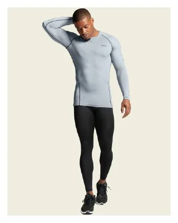 TSLA 1 or 2 Pack Men's Thermal Long Sleeve Compression Shirts, Athletic Base Layer Top, Winter Gear Running T-Shirt Heatlock Round Neck Black Medium - YUD40-KLG_BS