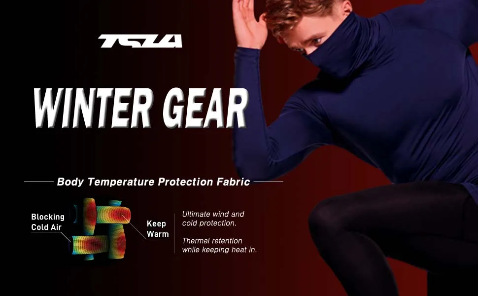 TSLA 1 or 2 Pack Men's Thermal Compression Pants, Athletic Sports Leggings & Running Tights, Wintergear Base Layer Bottoms Medium Heatlock Jet Black - YUD_A+ main