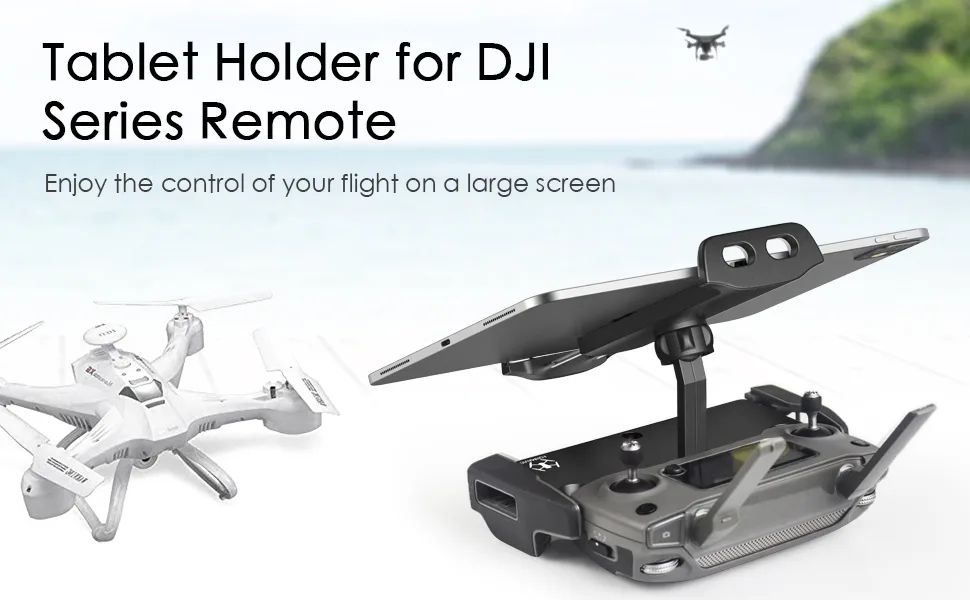 UZOPI Mavic Mini Air Pro Platinum Spark Accessories Tablet Holder  Aluminum Adjustable Remote Controller Bracket Mount Extender with Neck Lanyard Strap for 4-12 Inch Phone Tablets - mavic pro tablet holder