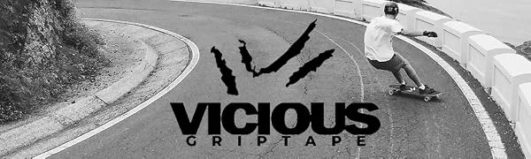Vicious Griptape Coarse Grit Longboard Skateboard Black - Skateboard Griptape for Longboards