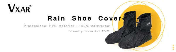 VXAR Rain Shoe Cover Waterproof Overshoe Black 4XL 4X-Large Rainshoe Black - VXAR