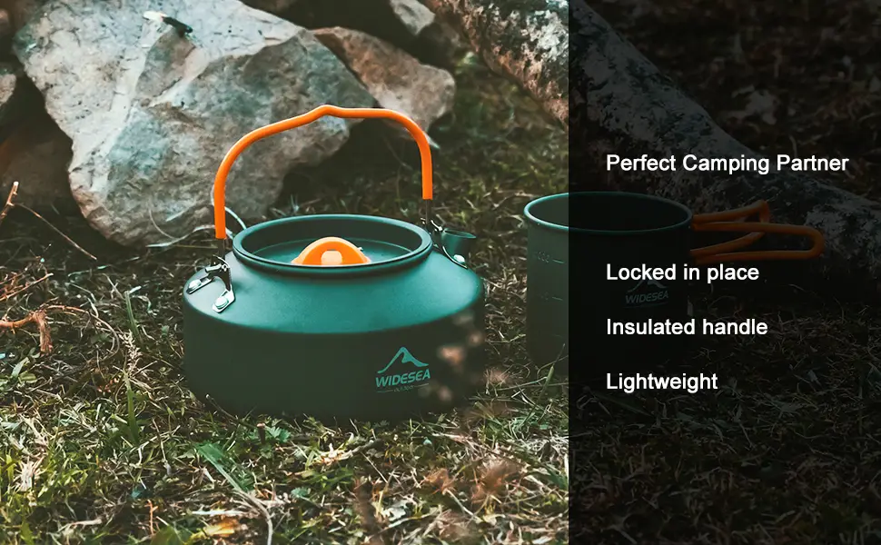 Widesea 1L Camping Kettle Portable Ultralight Aluminum Teapot for Backpacking,Hiking, Camping and Picnic - product information 2
