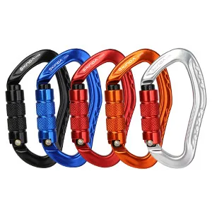 XINDA 22KN Auto Locking Carabiner Clip - Twist Lock Climbing Carabiner CE UIAA Certified, Heavy Duty Carabiners for Climbing,Rappelling,Hammock,Hiking,Camping 2 pcs Red - carabiner locking climbing