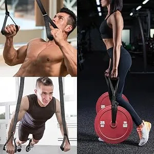 Yes4All Weightlifting Handle Straps Excercise Straps Farmers Walk Straps, Suspension Workout Strap, Support up to 400lbs - Pair - Weight Training
