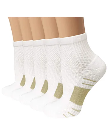 yeuG Copper Compression Socks for Men & Women Circulation- Arch Ankle Support for Athletic Running Medical Cycling A01-white Ankle -5 Pairs Small-Medium - copper compression socks men running