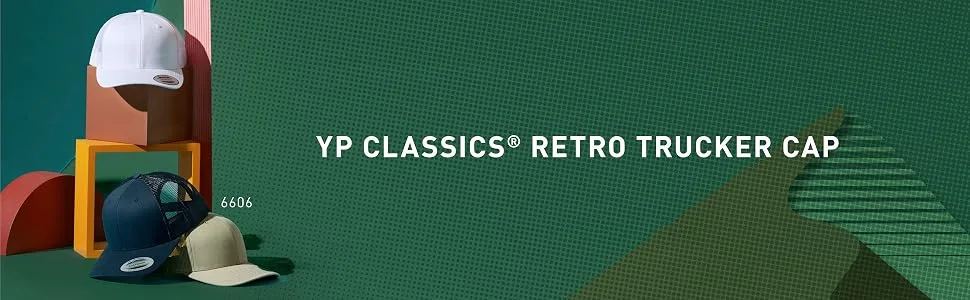 YP Classics Retro Trucker Cap Black - 6606