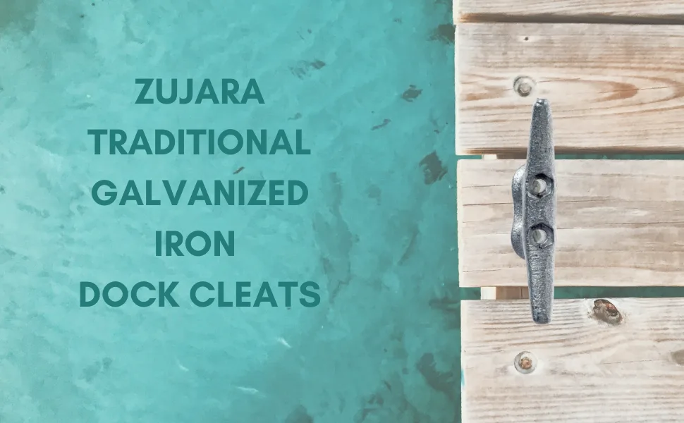 ZUJARA 4 inch Dock Cleats, 5-Pack Galvanized Iron Boat Cleat for Marine or Decorative Applications - TRADITIONAL IRON DOCK CLEATS