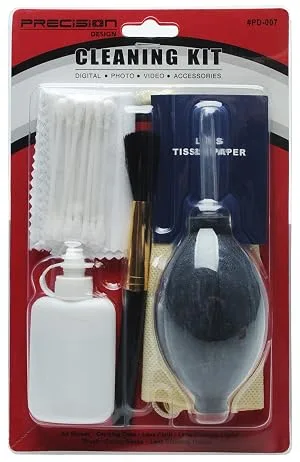 Precision Design 6-Piece Camera & Lens Cleaning Kit with Air Blower, Brush, Cleaning Solution, Microfiber Cloth, Lens Tissues & Cotton Swabs Cleaning Kit Cameta Camera - product information 1