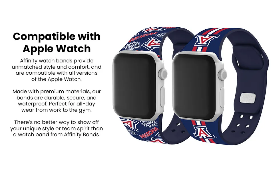 AFFINITY BANDS Arizona WildcatsEngraved Silicone Case Cover Compatible with Apple AirPods Pro (Crimson) Red - Arizona Apple watch bands
