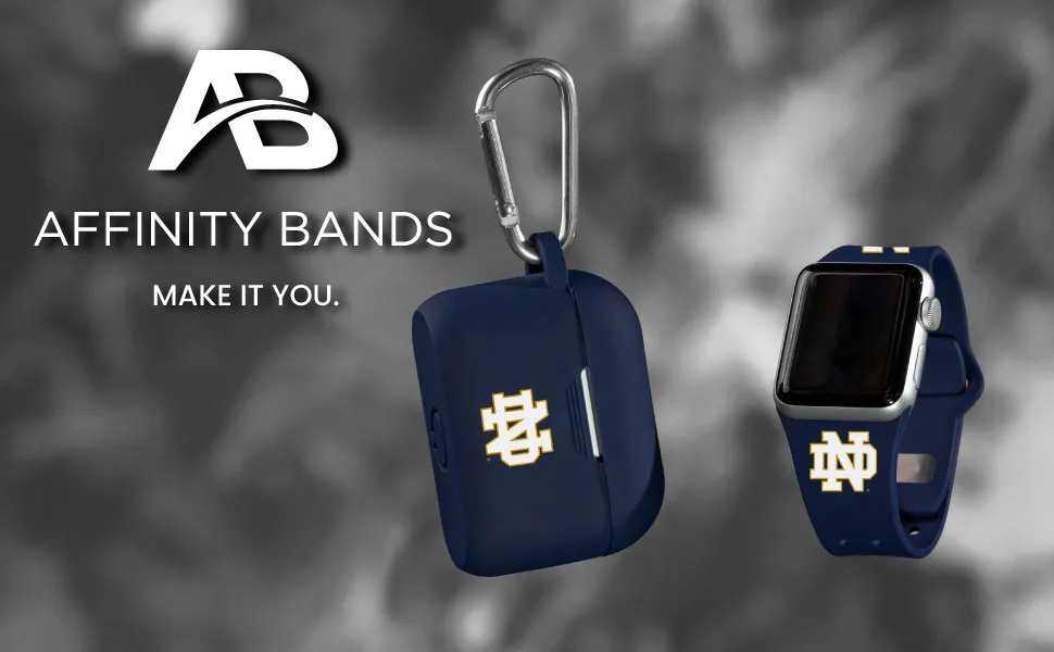AFFINITY BANDS Notre Dame Fighting Irish Engraved Silicone Case Cover Compatible with Apple AirPods Pro (Navy) - Notre Dame Watch bands