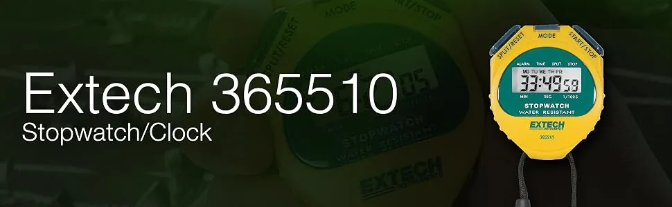 Extech 365510 Stopwatch/Clock , Yellow - product information 1