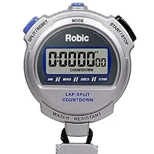 Robic Oslo Silver 2.0 Stopwatch and Countdown Timer - stopwatch; timer; handheld; sports timer; soccer; swimming; running; fitness; countdown timer