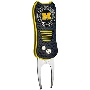 Team Golf NCAA Switchblade Divot Tool with Double-Sided Magnetic Ball Marker- Features Patented Single Prong Design- Causes Less Damage to Greens- Switchblade Mechanism Michigan Wolverines One Size Multi Team Colors - product information 1