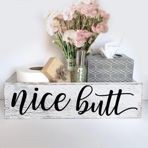 Cocomong Nice Butt Bathroom Decor Box 2 Sides, Toilet Paper Holder, Funny Farmhouse Bathroom Decor - product information 4