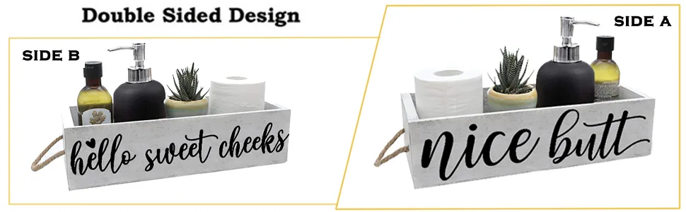 Cocomong Nice Butt Bathroom Decor Box 2 Sides, Toilet Paper Holder, Funny Farmhouse Bathroom Decor - product information 6
