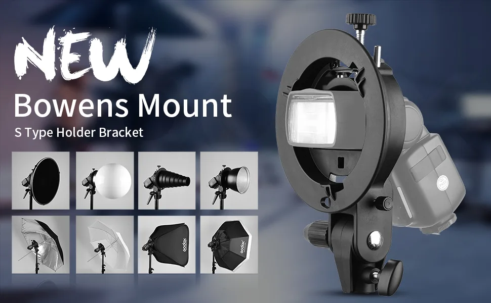 Godox S-Type Bracket Bowens S Mount Holder for Speedlite Flash Snoot Softbox Honeycomb with USB Light - product information 2