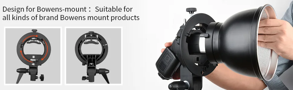 Godox S-Type Bracket Bowens S Mount Holder for Speedlite Flash Snoot Softbox Honeycomb with USB Light - product information 4